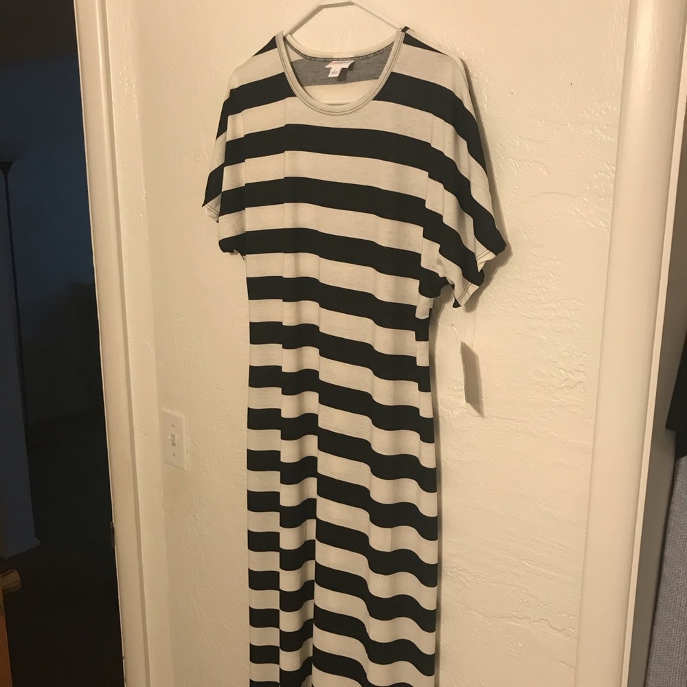 Black and White Striped LulaRoe Maria